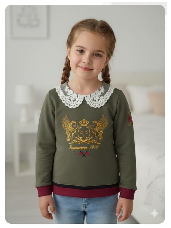 Sudadera equestrian polo verde militar Ana Leza