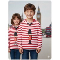 Sudadera soldado ingles rayas roja capucha Mon petit bonbon