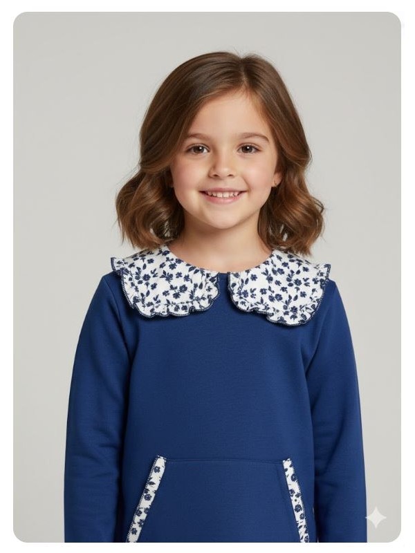 Sudadera Mon petit bonbon bolsillo canguro cuello cuadrado