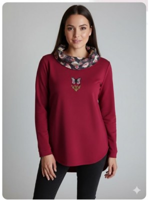 Sudadera mujer grana mariposas