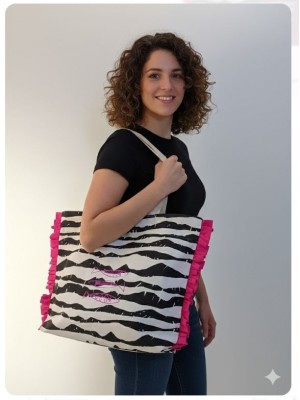 Bolsa de tejido animal print bordado sardinas