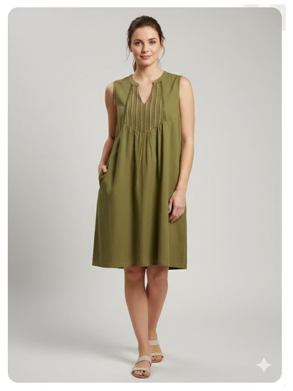 Vestido verde pechera