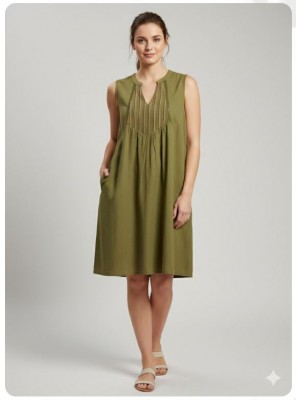 Vestido verde pechera