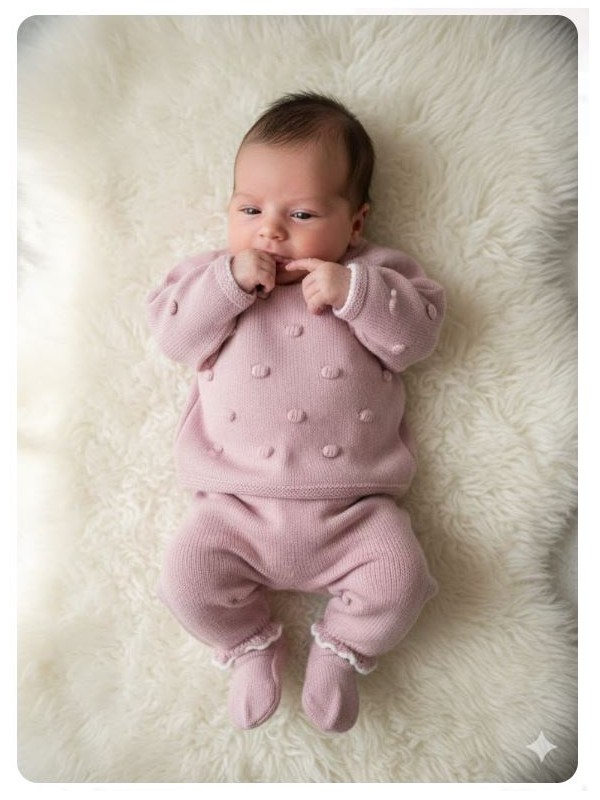 Conjunto bebe Monaco Kauli rosa empolvado