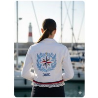 Chaqueta blanca mujer bordado nautico