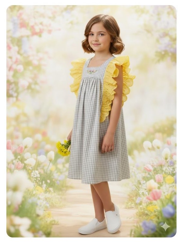 Vestido mimosa volantes Ana Leza