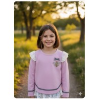 Sudadera niña jalea rosa Ana Leza