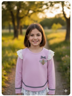 Sudadera niña jalea rosa Ana Leza