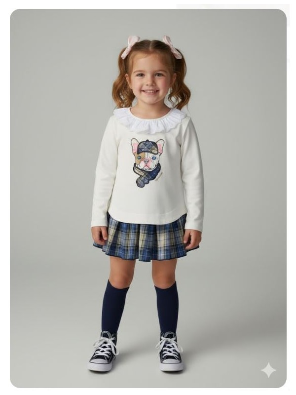 Conjunto ni&ntilde;a sudadera y braga falda good puppy