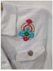 Chaqueta blanca mujer bordado multicolor espalda