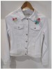 Chaqueta blanca mujer bordado multicolor espalda