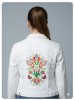 Chaqueta blanca mujer bordado multicolor espalda
