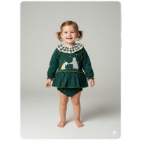 Jesusito felpa verde niña perro Mon petit bonbon