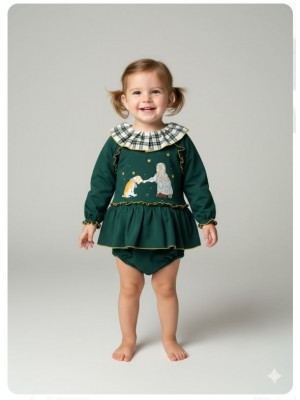 Jesusito felpa verde niña perro Mon petit bonbon