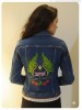 Chaqueta vaquera bordado helechos