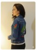 Chaqueta vaquera bordado helechos