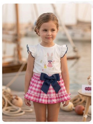 Conjunto conejos braga cuadros Mon petit bonbon