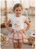 Conjunto camiseta sombrilla playa y braga liberty coral Mon petit bonbon
