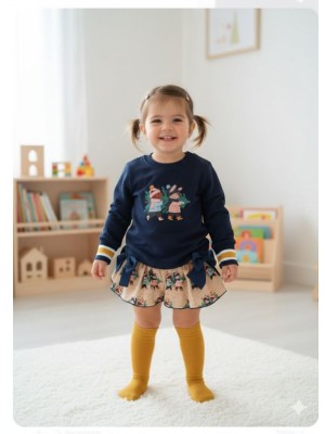 conjunto árbol osos bosque sudadera braga falda Mon petit bonbon