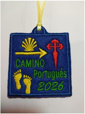 Parche pies camino Santiago para personalizar nombre de camino y año