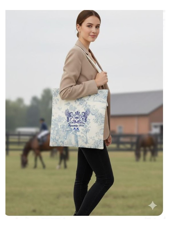 Bolsa equestrian algod&oacute;n con bordado
