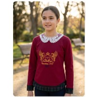 Sudadera equestrian polo grana Ana Leza