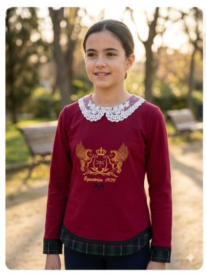 Sudadera equestrian polo grana Ana Leza