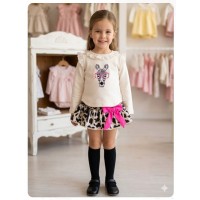 Conjunto cebra sudadera braga falda Ana Leza