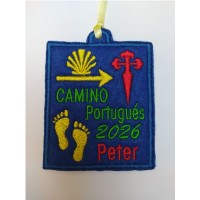 Parche pies peregrino con tu nombre camino portugués