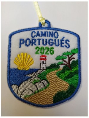 Parche camino Santiago Portugués costa faro y mar