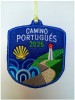 Parche camino portugués por la costa fondo azul