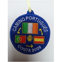 Embroidered patch Portuguese Way of St. James coast 3 flags Ireland