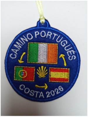 Embroidered patch Portuguese Way of St. James coast 3 flags Ireland