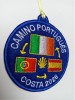 Parche bordado camino de santiago portugues costa 3 banderas Irlanda