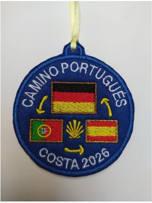 Embroidered patch Camino de Santiago Portuguese flag Germany