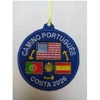 embroidered patch Portuguese road coast United States flag