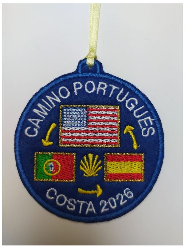 embroidered patch Portuguese road coast United States flag