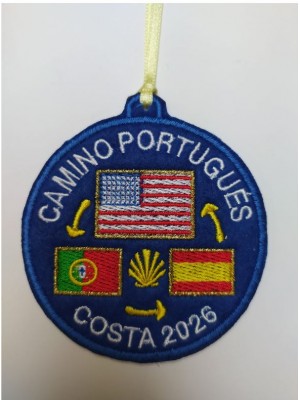 embroidered patch Portuguese road coast United States flag