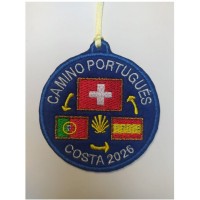 Parche bordado camino de santiago 3 banderas Suiza