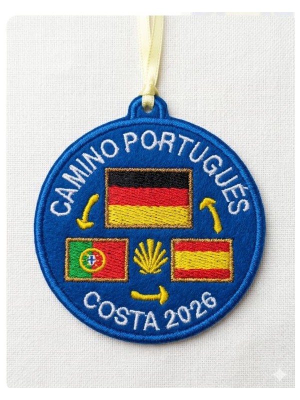 Parche bordado Camino de Santiago Portugu&eacute;s bandera Alemania