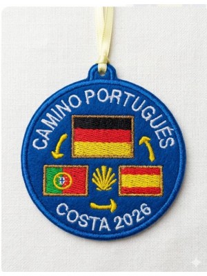 Embroidered patch Camino de Santiago Portuguese flag Germany