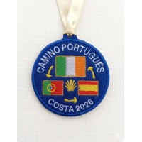 Embroidered patch Portuguese Way of St. James coast 3 flags Ireland