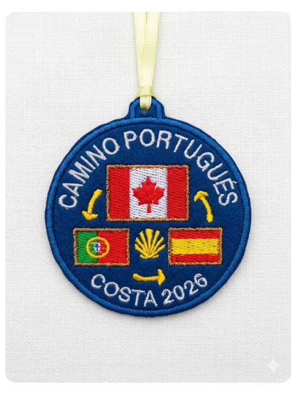 Embroidered patch, Portuguese Way of St. James, Canada coast