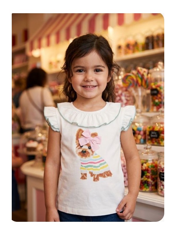 Camiseta Yorkie Mon petit bonbon